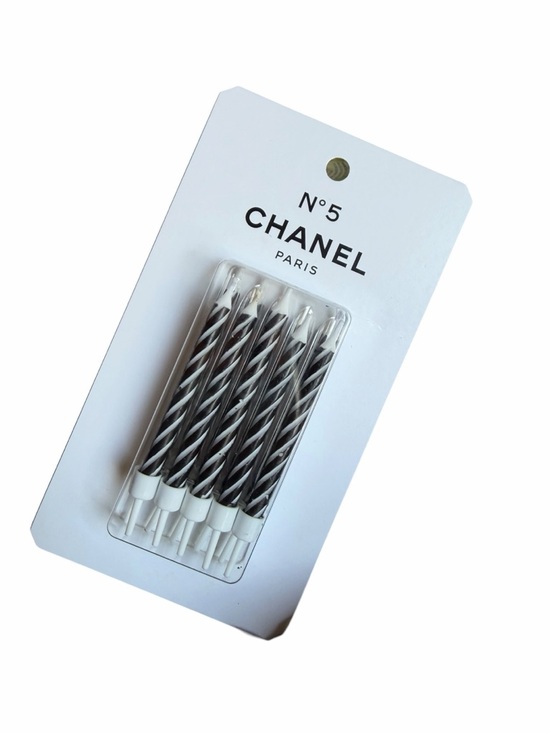 CHANEL Accessories - CHANEL Black and White Spiral Party Candles